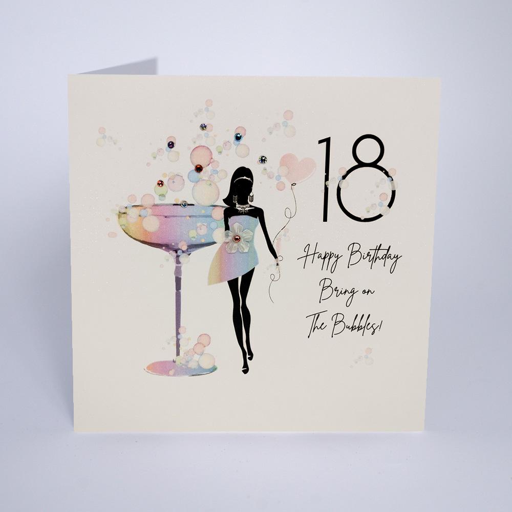 Five Dollar Shake Bring on the Bubbles 18th Birthday Card