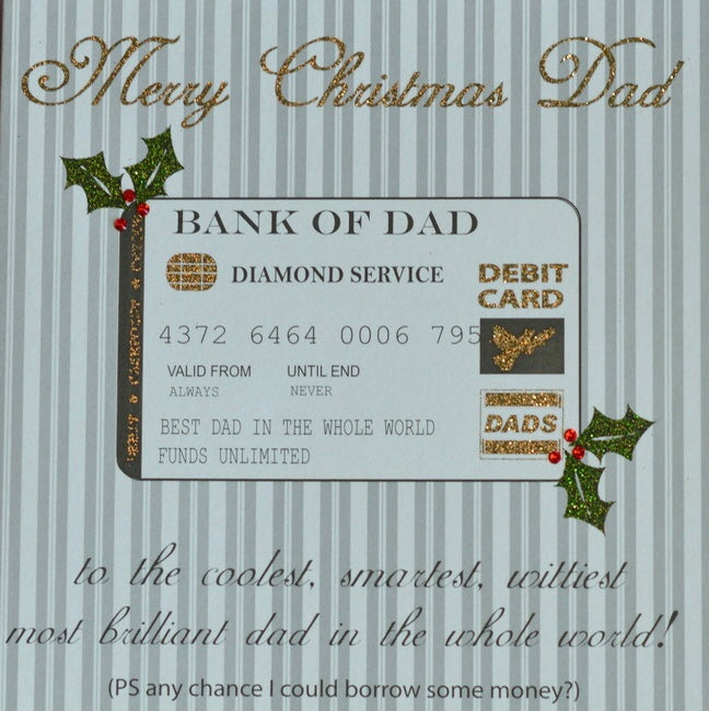 Five Dollar Shake Bank of Dad Christmas Card