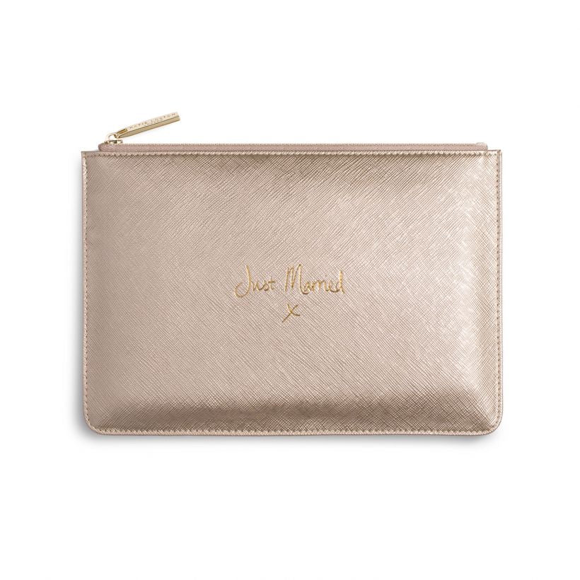 Katie Loxton Pouch - Just Married - Metallic Gold