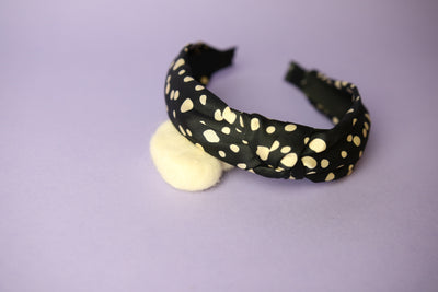 Dalmatian Spot Black Silky Headband