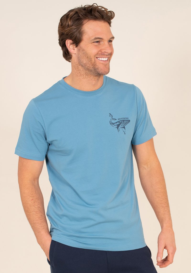 Brakeburn MENS Organic Cotton Whale Graphic T-shirt - Blue
