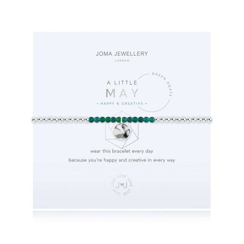 Joma Jewellery A little Birthstone May Green Agate Bracelet