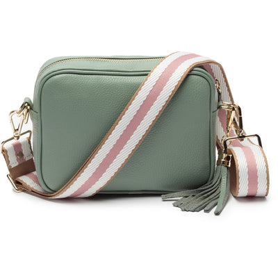 Elie Beaumont Designer Leather Crossbody Bag - Mint Green (GOLD Fittings)
