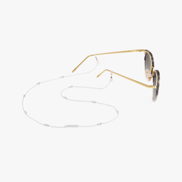 Katie Loxton Rose Quartz Sunglasses Chain - Silver