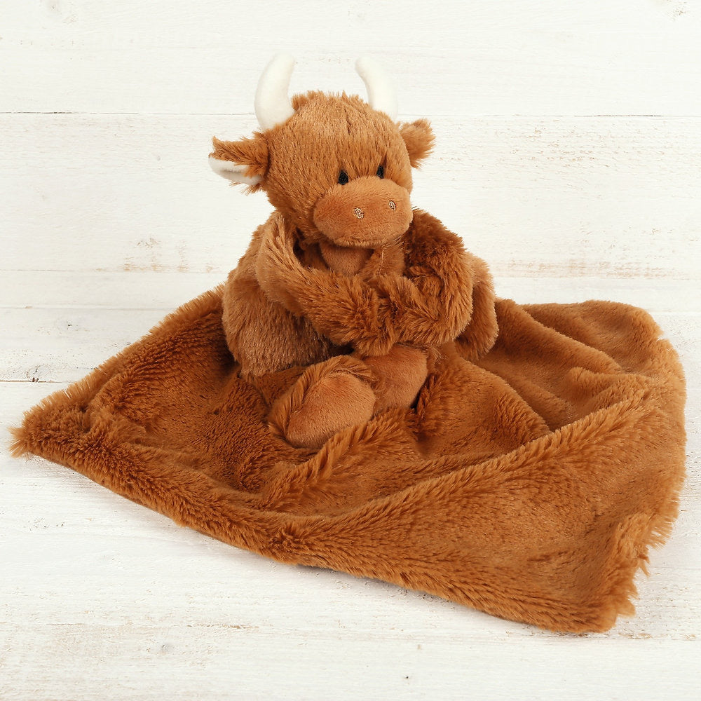 Jomanda Highland Coo Snuggle Comforter toy - Brown