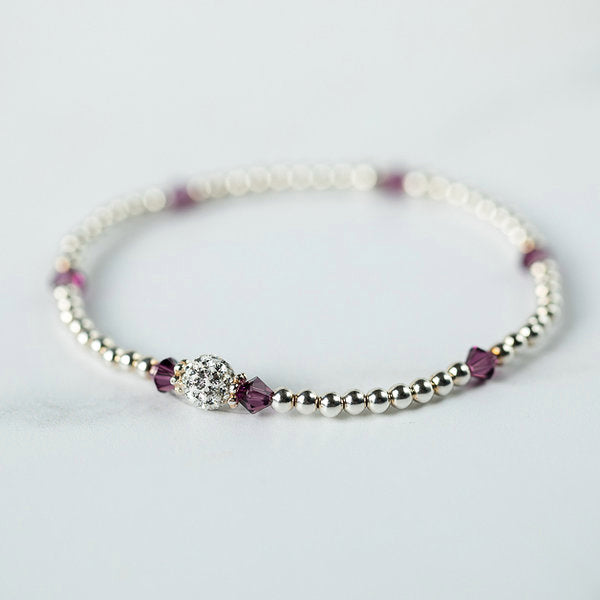 Jolu Jewellery Amethyst (February Birthstone) Bracelet