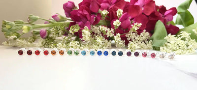 Jolu Jewellery Rainbow Stud Earrings 🌈 Crystal