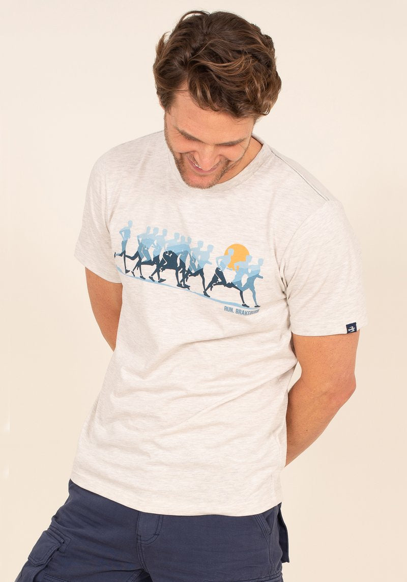 Brakeburn MENS Running Graphic T-shirt - Ecru