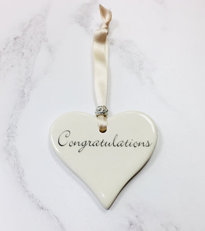Dimbleby Ceramics Sentiment Hanging Heart - Congratulations