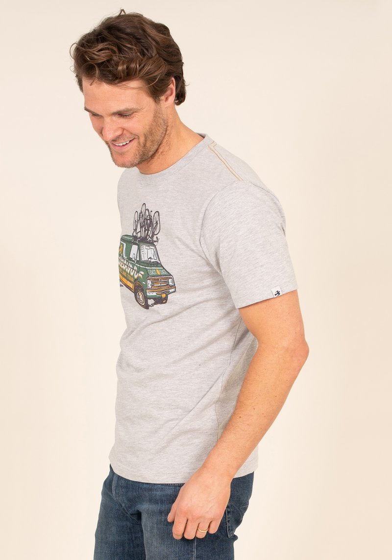 Brakeburn MENS Camper Van Graphic T-shirt - Grey