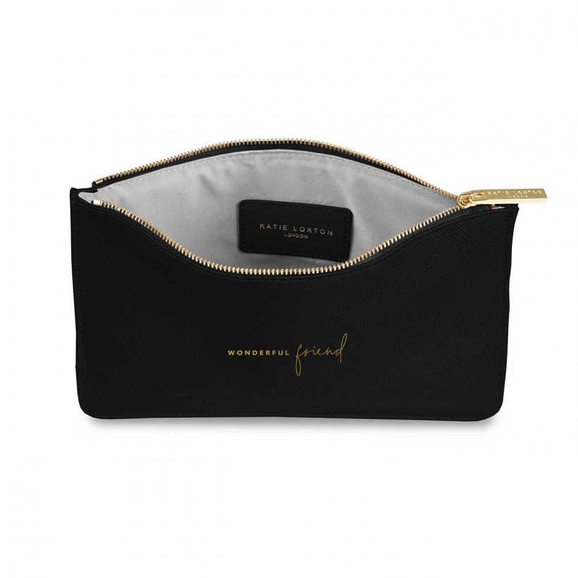 Katie Loxton Perfect Pouch - Wonderful Friend - Black