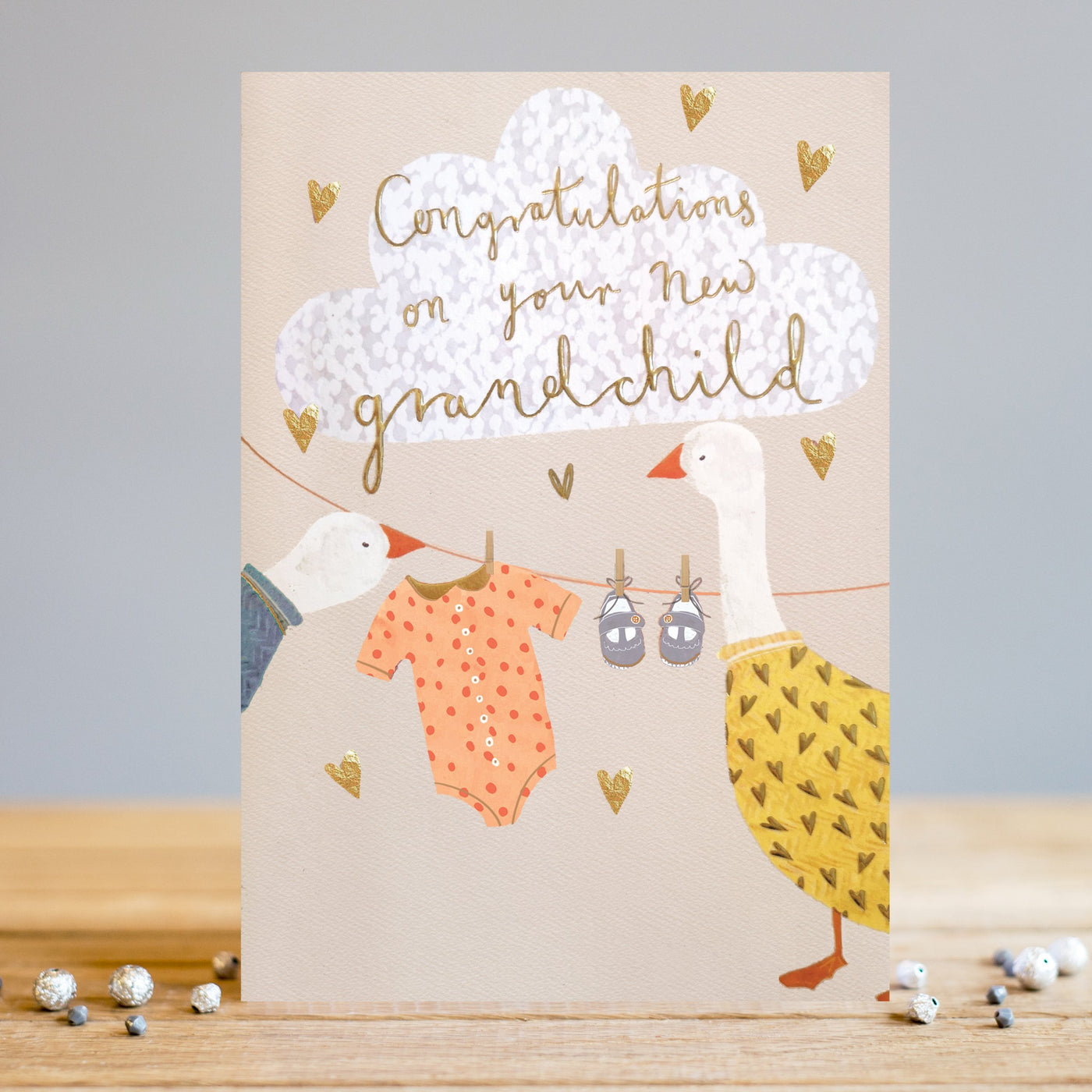 Louise Tiler Congratulations on Your New Grandchild Geese Baby Card