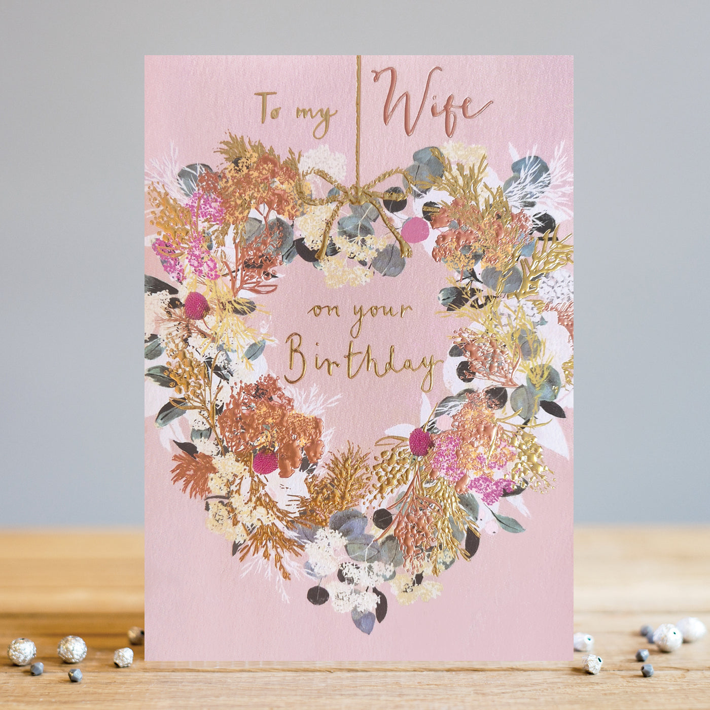 Louise Tiler Wife Birthday Floral Wreath Card