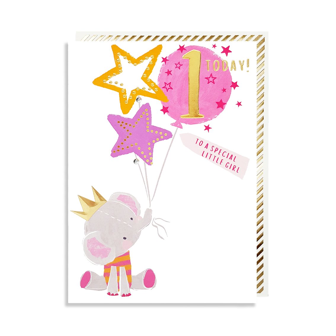 Rosanna Rossi 1 Today Special Little Girl Elephant Birthday Card