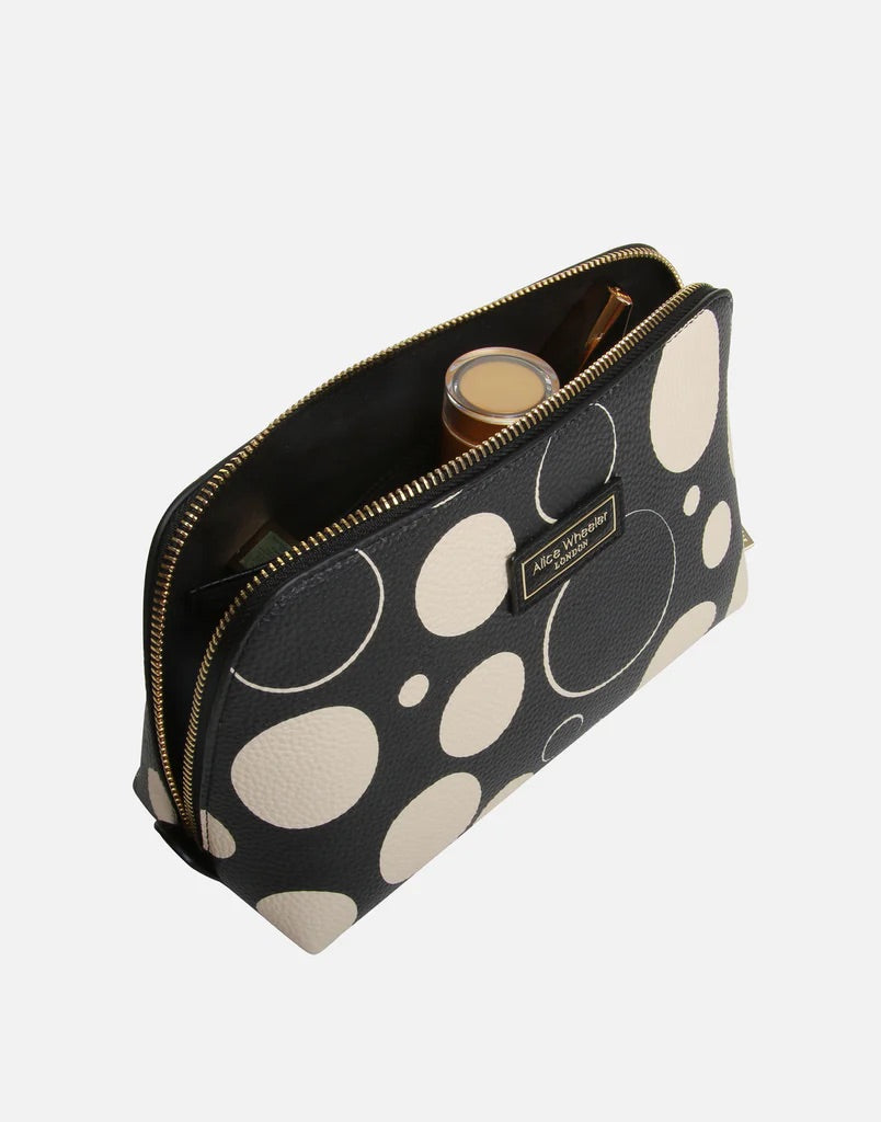 Alice Wheeler Luxury Black Spot Beauty Bag - Medium