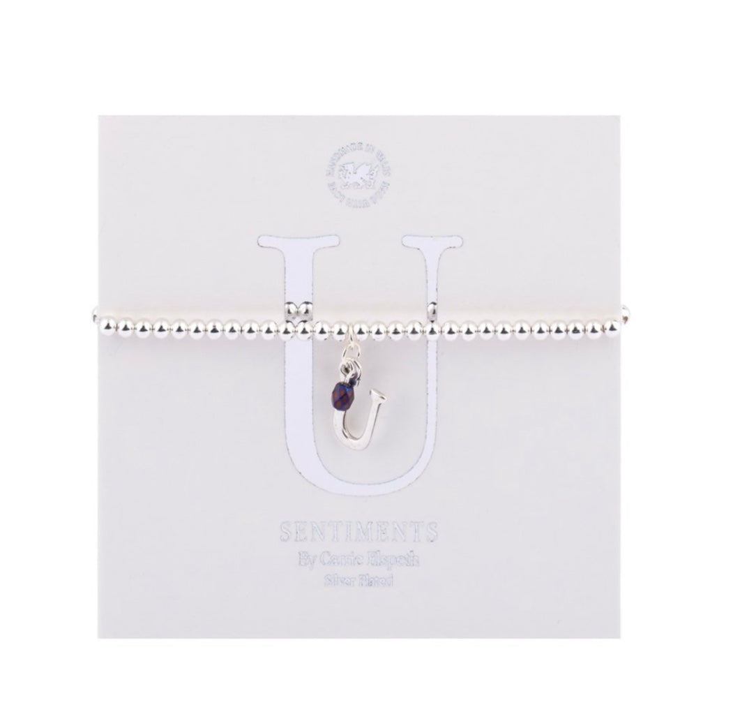 Carrie Elspeth Alphabet Bracelet - Letter U