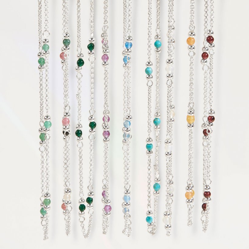 Joma Jewellery Birthstone Anklet - August Adventurine