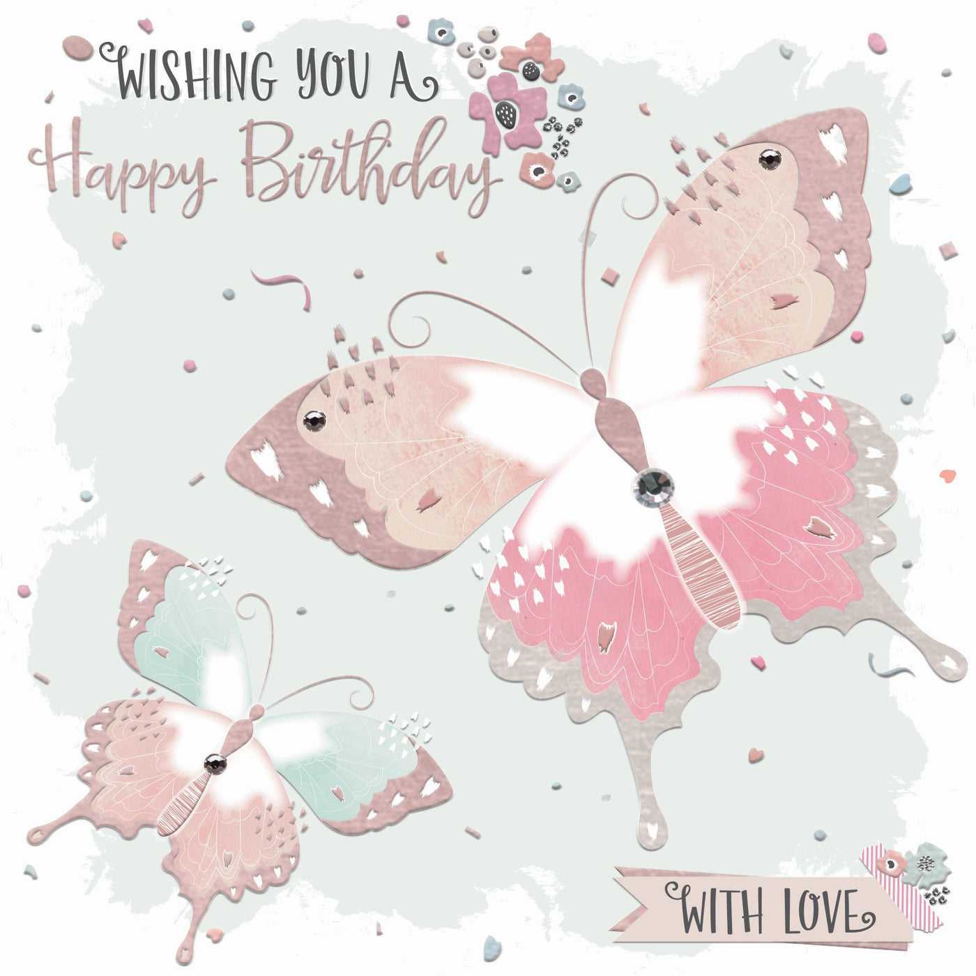 The Handcrafted Card Company Happy Birthday Butterfly Card