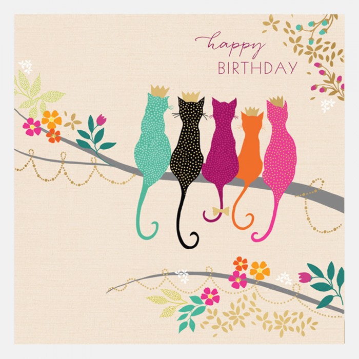 Sara Miller by The Art File - Cats Birthday Card