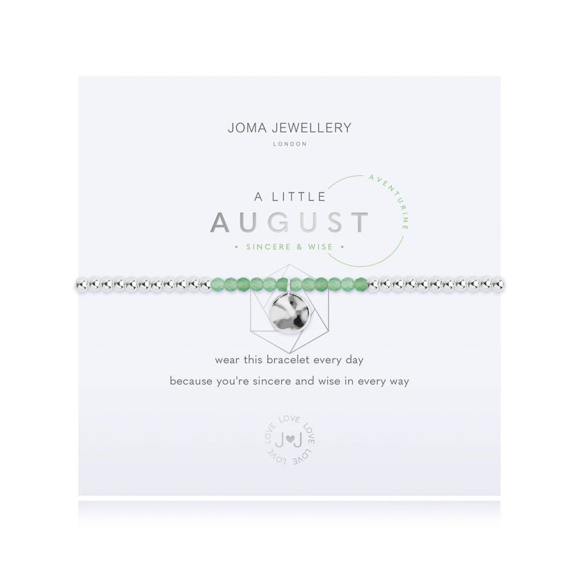 Joma Jewellery A little Birthstone August Aventurine Bracelet