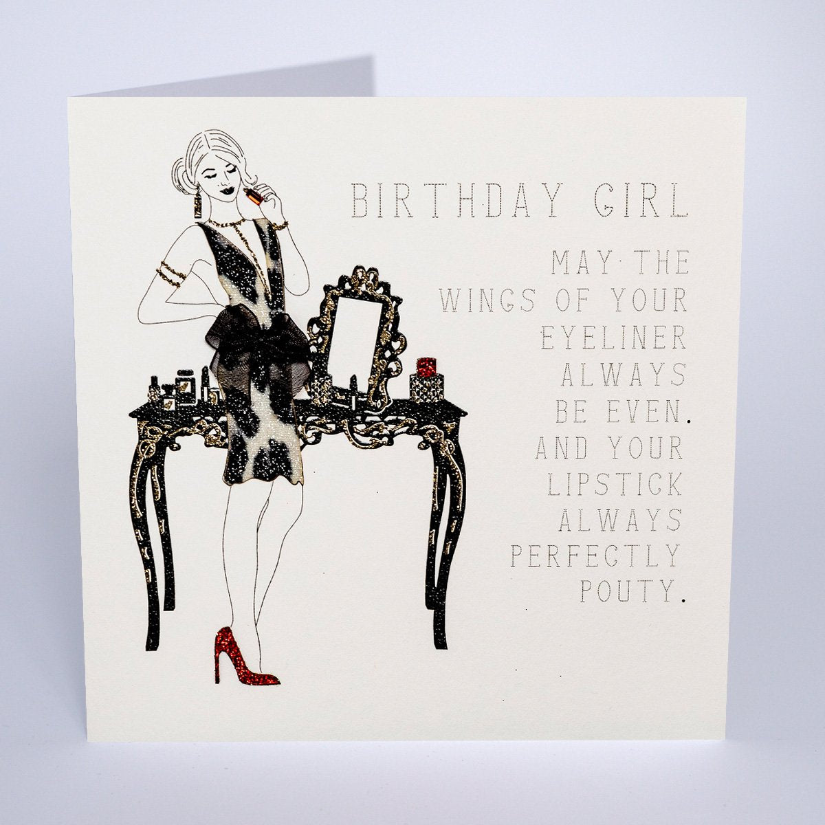Five Dollar Shake Wings of Your Eyeliner Birthday Card