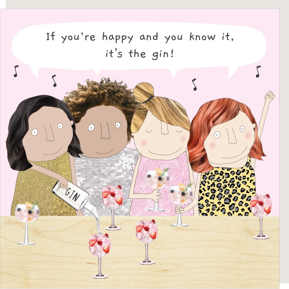 Rosie Made A Thing  - Happy Gin - Blank Card
