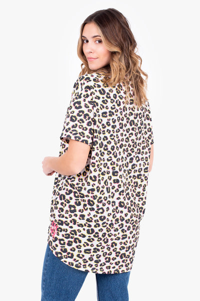 Brakeburn Leopard Spot T-Shirt - Off White/Multi