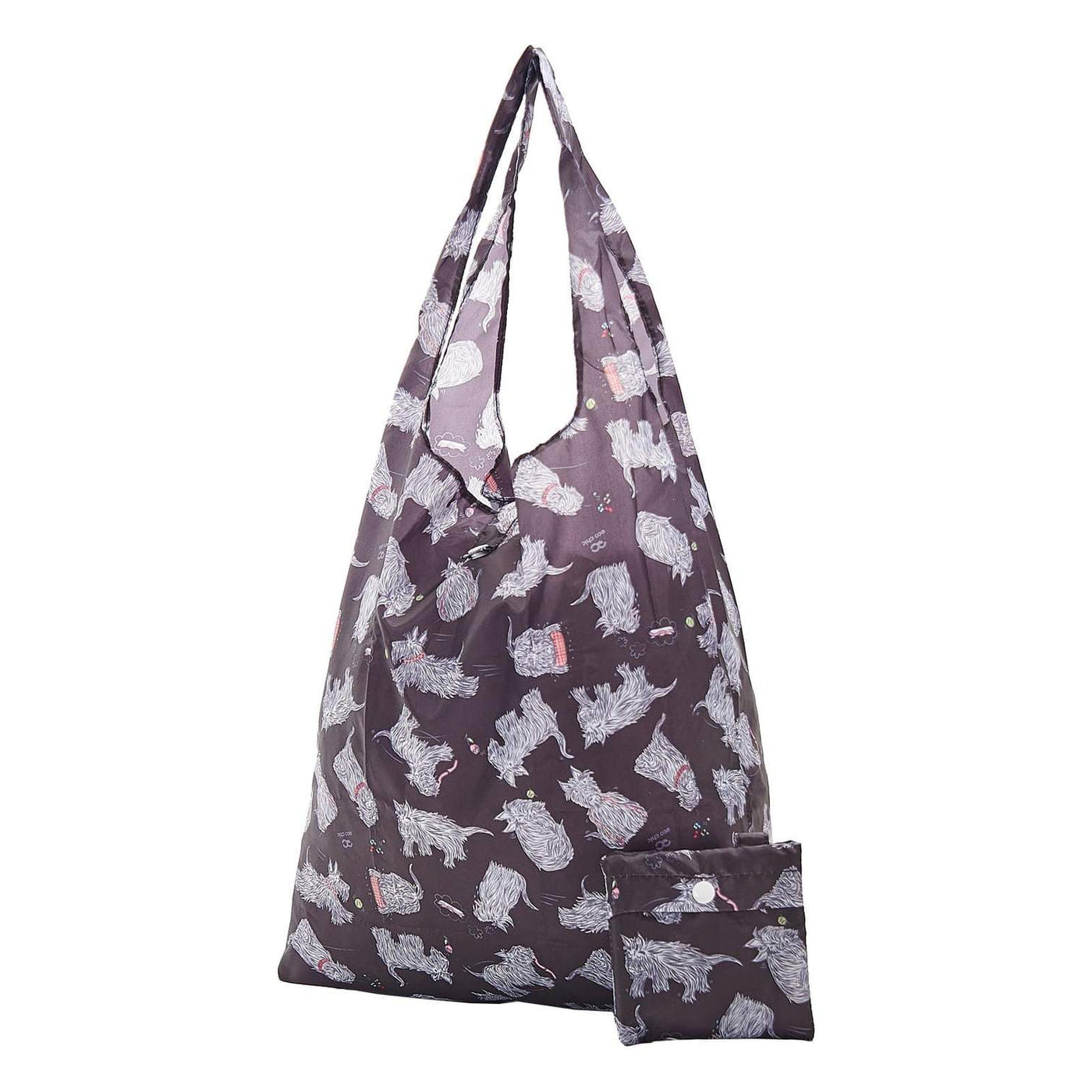 Eco Chic Foldable Recycled Shopping Bag -Scatty Dog -Black