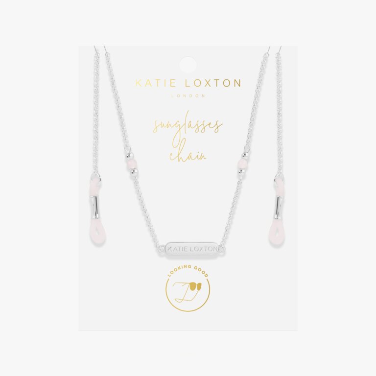 Katie Loxton Rose Quartz Sunglasses Chain - Silver