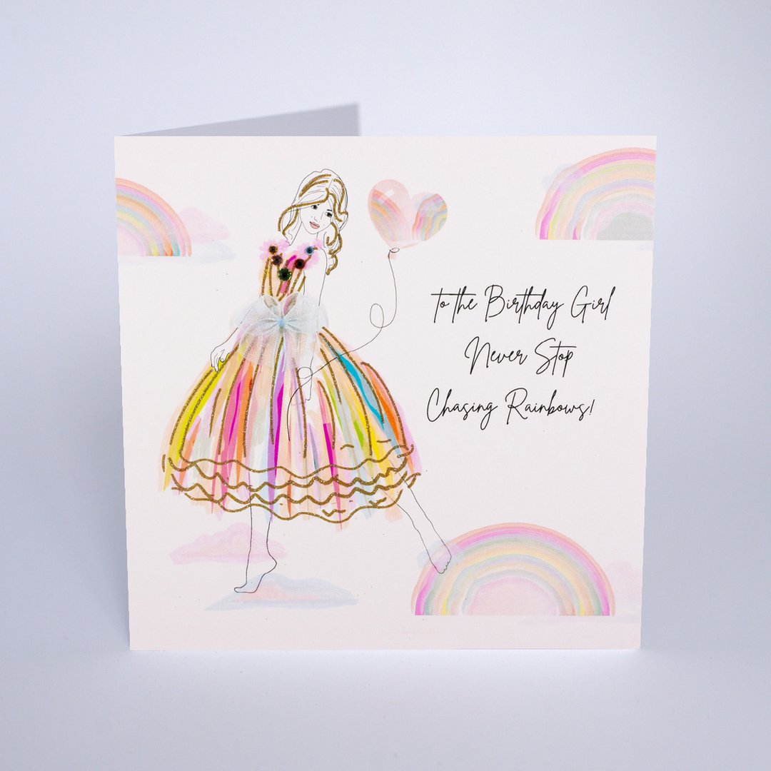 Five Dollar Shake Birthday Girl Never Stop Chasing Rainbows Card