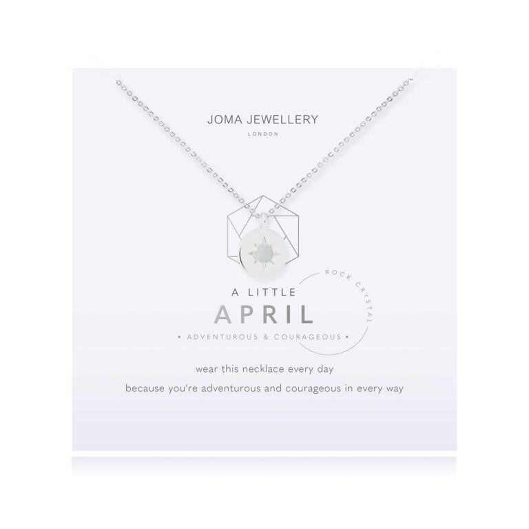 Joma Jewellery A Little Birthstone Necklace - April Rock Crystal