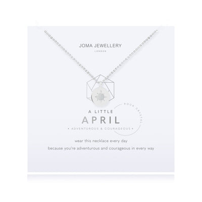 Joma Jewellery A Little Birthstone Necklace - April Rock Crystal
