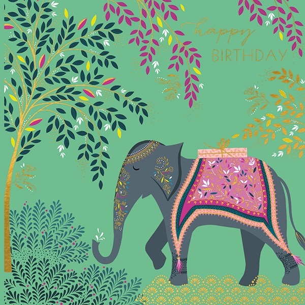 Sara Miller by The Art File - Elephant Birthday Card