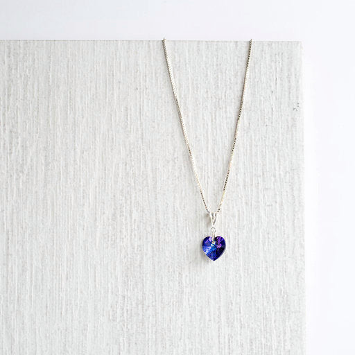 Jolu Jewellery Swarovski Crystal Heart Pendant - Heliotrope