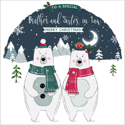 The Handcrafted Card Company Brother & Sister-in-Law Polar Bears Christmas Card