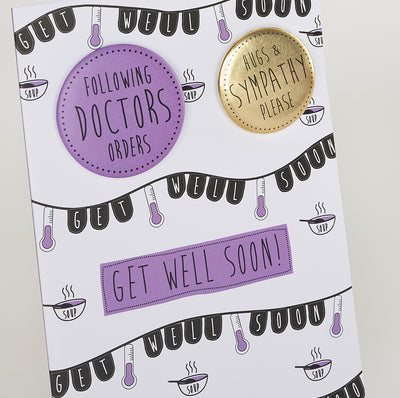 Papersole Get Well Soon Badge Card