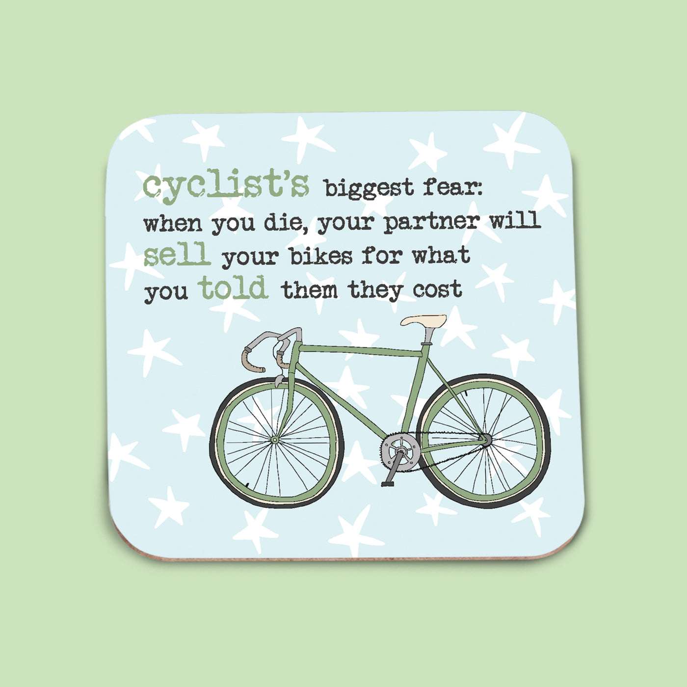 Dandelion Stationery - Cyclist's Biggest Fear Coaster