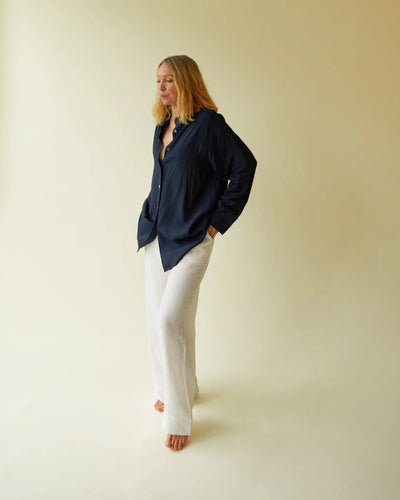 Chalk Clothing Polly Linen Pant Trousers - White