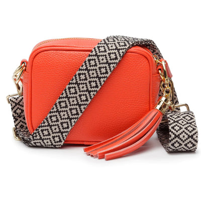 Elie Beaumont Designer Leather MINI Crossbody Bag - Coral (GOLD Fittings)