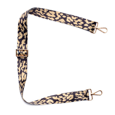 Elie Beaumont Designer LEOPARD Adjustable Crossbody Bag Strap (GOLD Fittings)