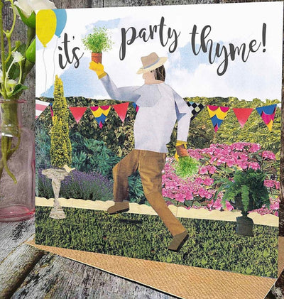 Flying Teaspoons It’s Party Thyme Blank Card