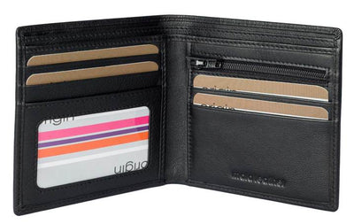 Mala Leather Origin Slim Wallet with Zip Pocket RFID Protection (1028 5) - Black
