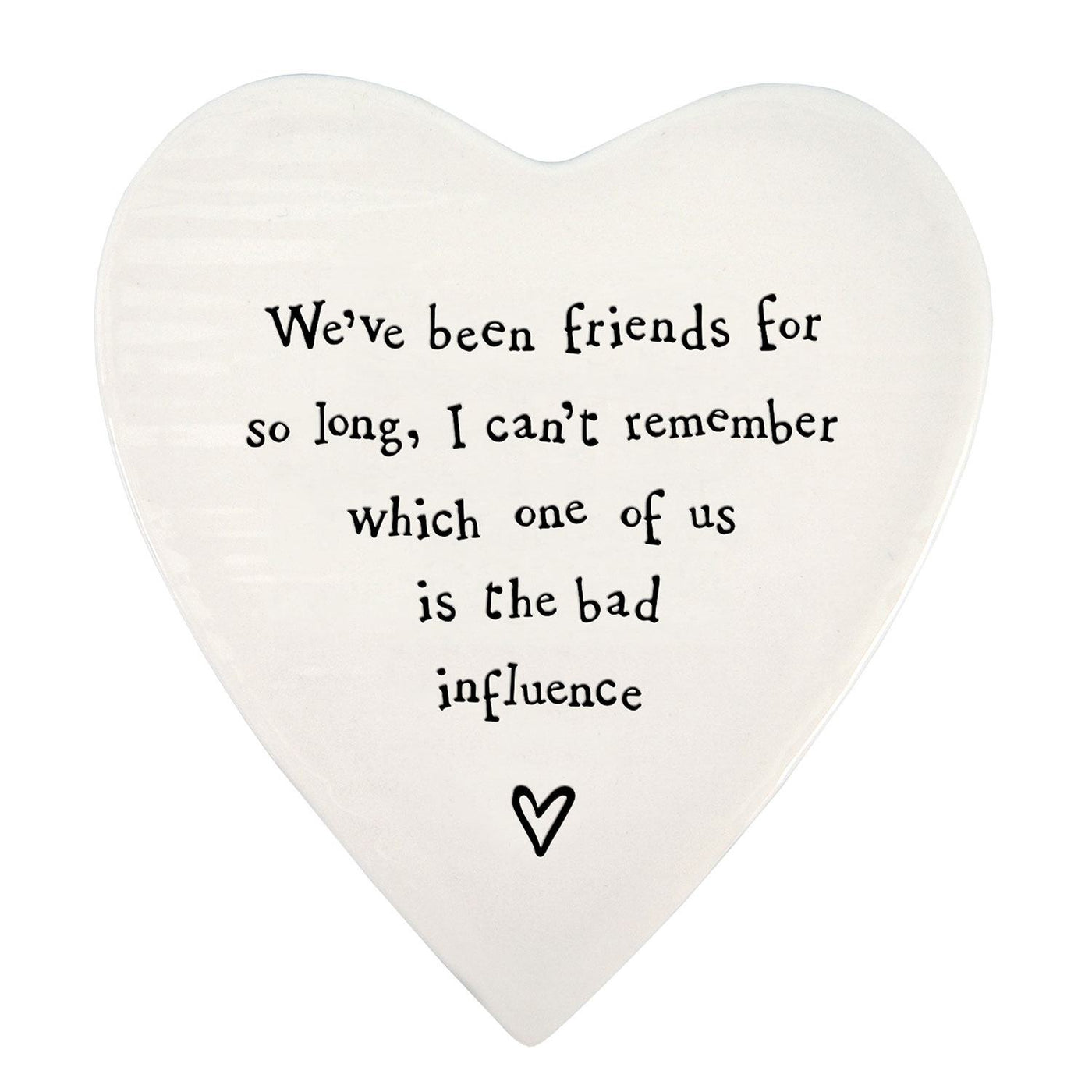 East of India Porcelain Heart Coaster - Bad Influence