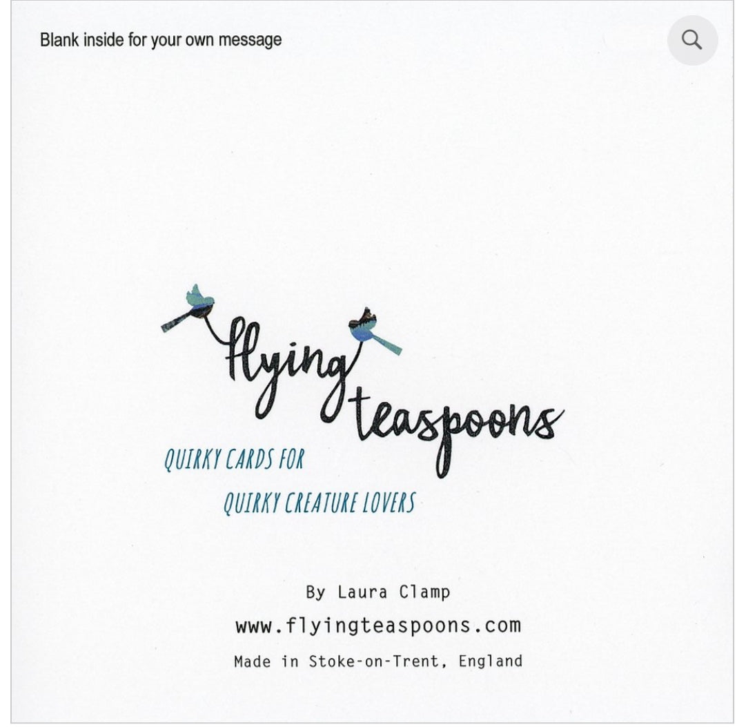 Flying Teaspoons Cost kick a bo Blank Card