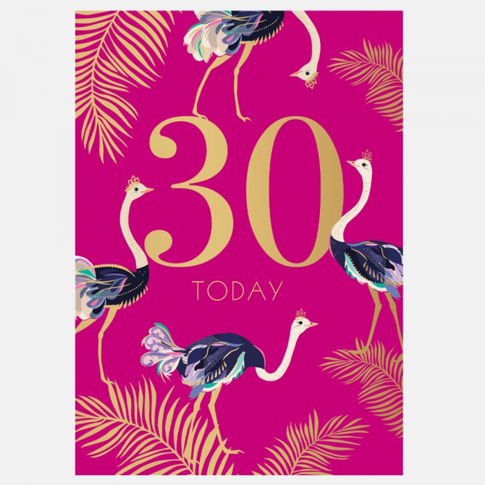 Sara Miller by The Art File - Ostrich 30th Birthday Card