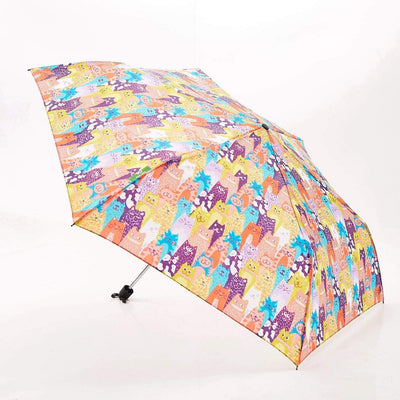 Eco Chic Foldable Mini Umbrella - Cats - Multicolour
