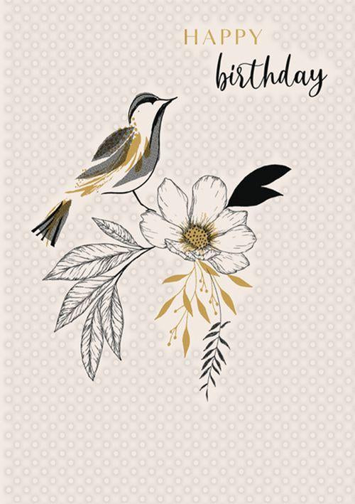Lyla Marnie by Sara Miller - Bird & Flower Birthday Card