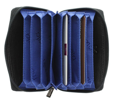 Mala Leather Origin Concertina Card Holder with RFID Protection (552 5) - Black/Blue