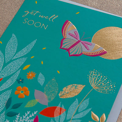 Sara Miller by The Art File - Butterfly Get Well Soon Card