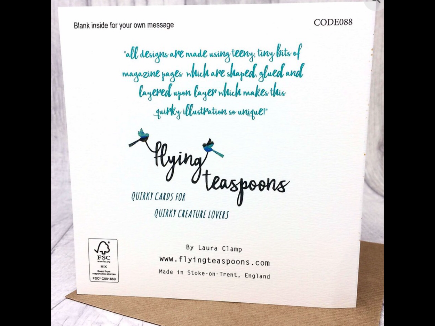 Flying Teaspoons Favourite Bad Influence Blank Card